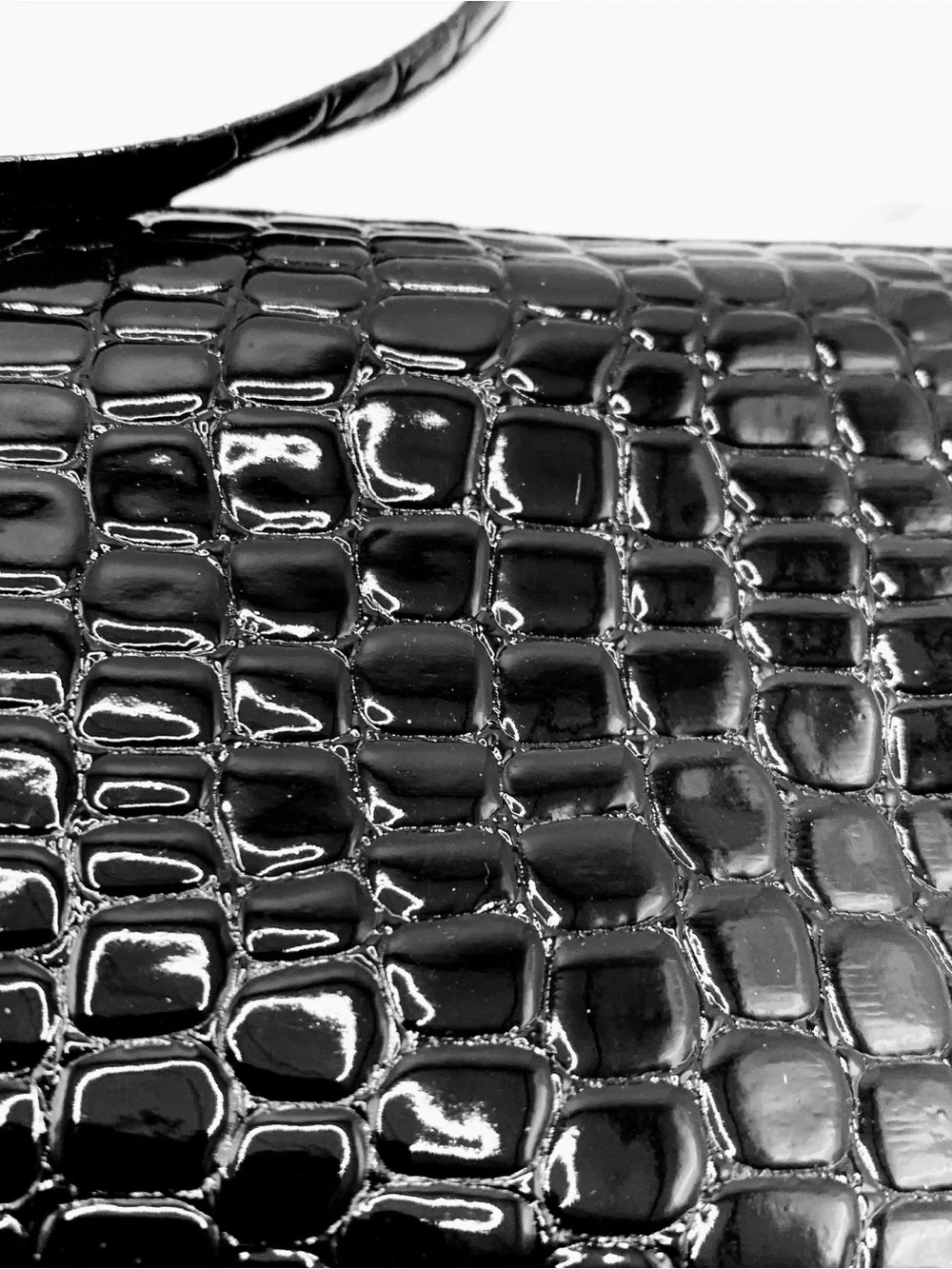 Small Black Patent Leather Crossbody Wallet